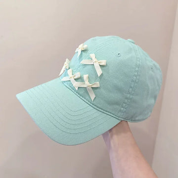 Bow Baseball Cap For Men&Women Soft Top Snapback Hats Unisex Solid Visor Hats Outdoor Sports Hip Hop Sunscreen Hat Cap